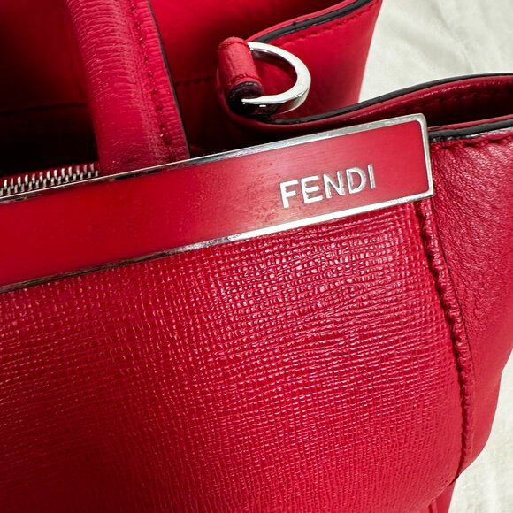 Fendi Red Petit 2Jours Leather Satchel - Picture 14 of 16